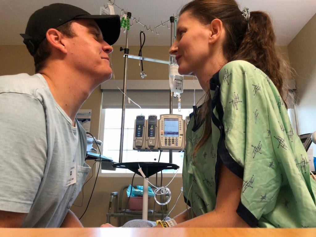 Jenny Appleford With Husband Kyle In Hospital