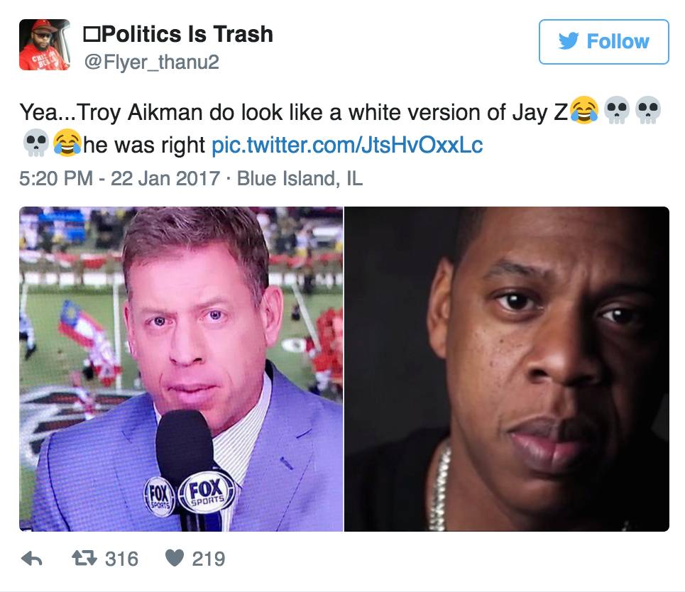 Troy Aikman and Jay Z Meme