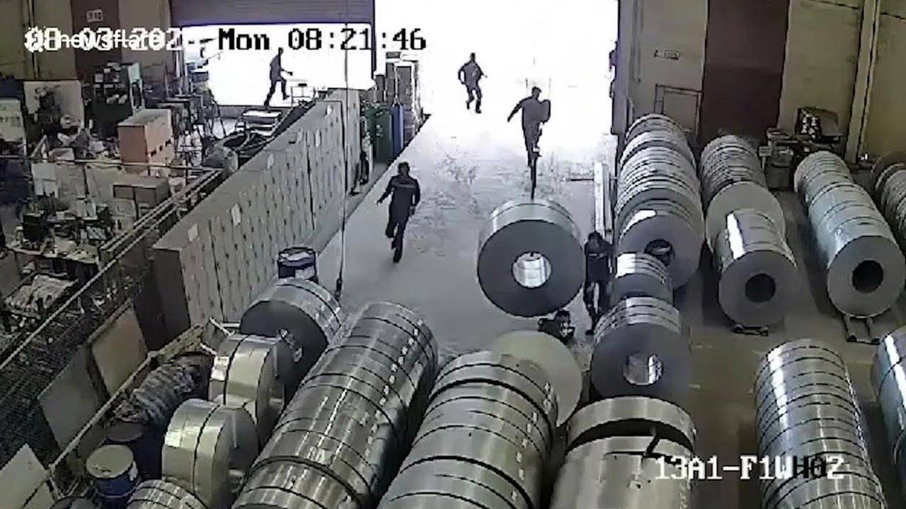 Mason Factory Steel Coil Accident Video, Man Crushed by Steel Coil 2012