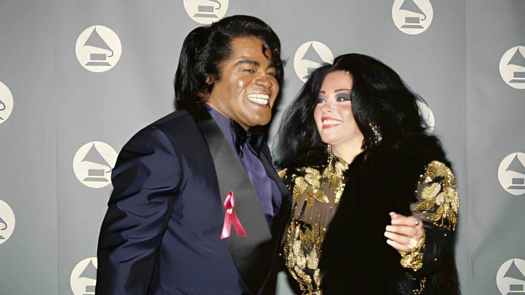 James Brown and his wife, Adrienne Rodriguez