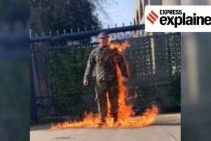 Us Soldier Sets Himself On Fire Outside